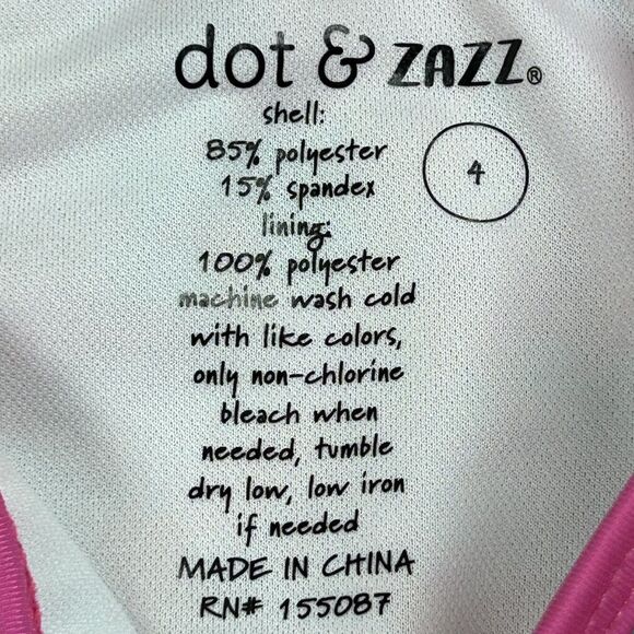 NEW Girls Sz 4 Unicorn Bathing Suit 2 PC dot & ZAZZ Swim Pink Orange Green - Picture 3 of 7